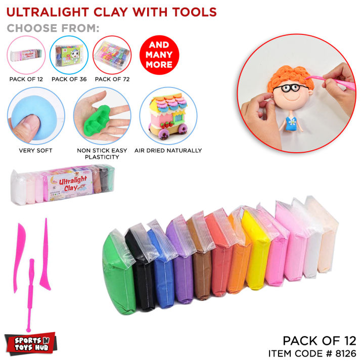 Foamic Play Dough Pack Of 12 For Pre School And Teenager Kids Air Dry Polymer Clay With Free Tools Polymer Ultra light Clay Slime Playdough For Kids With Free Tool Set For Home School Stem Diy Shape Clay Perfect Gift For Toddler Children