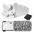 2 Pieces Jewelers Loupe 30X 60X 90X Jewelers Eye Loupe Magnifier. 