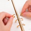 20Pcs 3 Ring Gold Book Rings Leaf Binders Office Book Rings Snap Split Hinged with 20 mm Inner Diameter Gold Book Rings. 