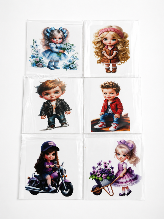 Stickers / Cute Cartoon Stickers Pack of 6 | Kids Girl & Boy Character ...