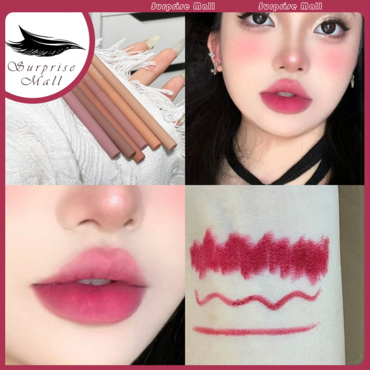 KH One-piece Velvet Lip Liner Matte Outline Lip Shape Full Lips Color Rendering Makeup No Stain On Cup Female Lipstick