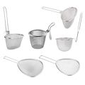 Durable 304 Stainless Steel Mesh Strainer Spoon Cooking Utensils Silver Hot Pot Strainer Korean Noodles Scoop Long Handle Sieve Food Colander Kitchen Supplies. 