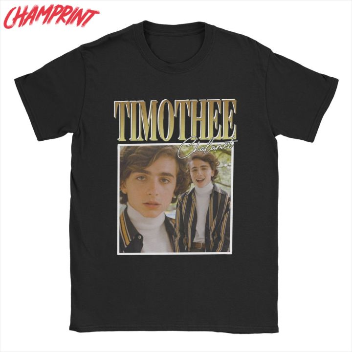 Men's Timothee Chalamet T Shirts Pure Cotton Clothes Vintage Short Sleeve Crewneck Tee Shirt Gift Idea T-Shirts