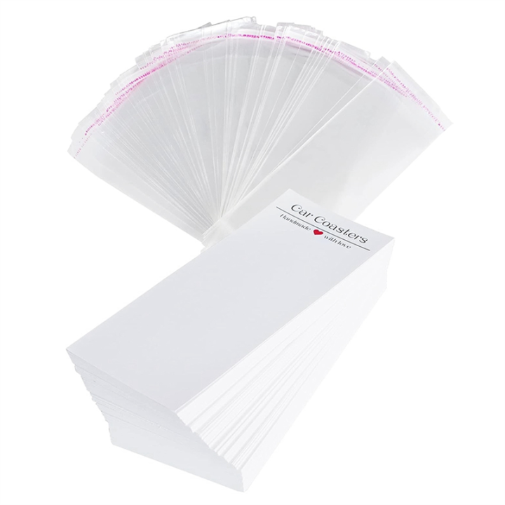 100Pcs Car Coaster Packaging for Selling, Sublimation Car Coasters Cards with 100Pcs Bags, Sublimation Parts