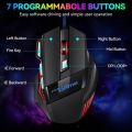 3200 DPI Gaming Mouse With 7 Programmable Buttons - 7 Light RGB Gaming Mouse USB Wired For PC, Laptop, Pubg Mobile, Free Fire. Minecraft By Funbug. 