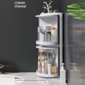 Bathroom Corner Shelf Rack Rotating 360 Degree Corner Storage Holder Kitchen Organizer Rack Space Saver Bathroom Shampoo Holder. 