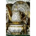Cheeni Full Golden Dinner Set - 75 Pieces. 