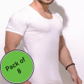 Pack of 4-8 Export Quality Men's Half Sleeves Vest - Cotton Bunyan - White Inner wear. 