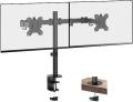 Imported LED LCD TV Bracket Mount Monitor Table Clip Dual 14 to 28 inch LCD LED Monitor Desk Mount Stand with C-clamp and Bolt-Through Grommet, Heavy Duty Fully Adjustable Arms for 2 Screens. 