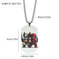 1pc Funny Marvel Superhero Deadpool Wolverine Stainless steel Best Friend Necklace Double-Sided Pattern Jewelry. 