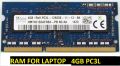 RAM FOR LAPTOP 4GB DDR3 PC3L 12800MHZ BRANDED RAM 100% ORIGINAL. 