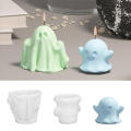 Silicone 3D Ghost Mold Creative Holiday Theme 3D Design Pumpkin Skull Mold Easy-to-Use Aroma Candle Mold for Halloween Party Home Decor Craft Enthusiasts Candle Making Holiday Gifts. 