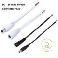 DC power male female cable 12V Plug DC 5.5x2.1Adapter cable Plug Connector for For CCTV Camera and 3528 5050 LED Strip Light. 