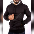 Black Printed Hoodi For Men. 