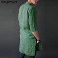 INCERUN Muslim Men's Clothing Saudi Arab Long Sleeve Thobe Islamic Thobe Kaftan T Shirt. 