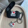 New Caroton Cat Silicone Soft Case for JBL WAVE BUDS Earphone Protector Cover for JBL WAVE100 TWS Headphone Bag with Keyring. 