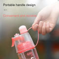 Drinking Water Bottle Portable Mist Spray Cool Down Sports Travel Plastic Climb. 