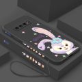 Samsung Galaxy S10 S9 S10+ Plus S10E Cute Stellalou Casing Square Edges Liquid Silicon Back TPU Soft Case with Lanyard Cover. 