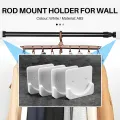 4 Pieces Adhesive Shower Curtain Rod Holder Shower Rod Retainer Wall Mount Holder, Shower Curtain Rod Not Included White. 
