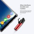 BASEUS L41 - 2 in 1 CONNECTOR  Type C  to 3.5mm Aux Jack Adapter + TYPE C Charging Extension Earphone Adapter. 