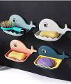 [High-Quality]  Fish Shape Cute Soap Plastic Dish Adhesive Waterproof Wall Mounted Bar Soap Dish Holder Organizer Rack Hanging Bathroom Soap Tray | 1Pcs (Random Color) - Freedoms Online store. 