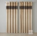 Laser Cut Velvet Curtains For Living Room and Bed Room Customize able Size Greek Top Border Velvet Curtains - INTERIORFITS. 