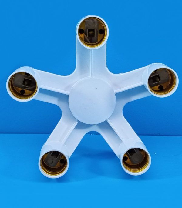 5 in 1 Heads Lamp Bulb Holder Light Base LED Converter Adapter Socket Splitter | E27 to Multiple-Head Converter Lamp Holder for Studio Light LED Light Bulb Base