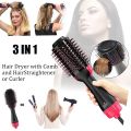 3 In 1 Hair Dryer Brush One-step Volumizer Blow Dryer Brush Hair Straightener Curler Professional Hot Air Brush Hair Styler Comb, 3 In 1 One Step Hair Dryer And Volumizer Hair Salon Hot Air Paddle Styling Brush. 