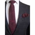 Ricnais 8cm Wool Necktie Solid Plaid Tie For Men Quality Cashmere Tie and Handkerchief Cravats Set Suit For Wedding Party. 