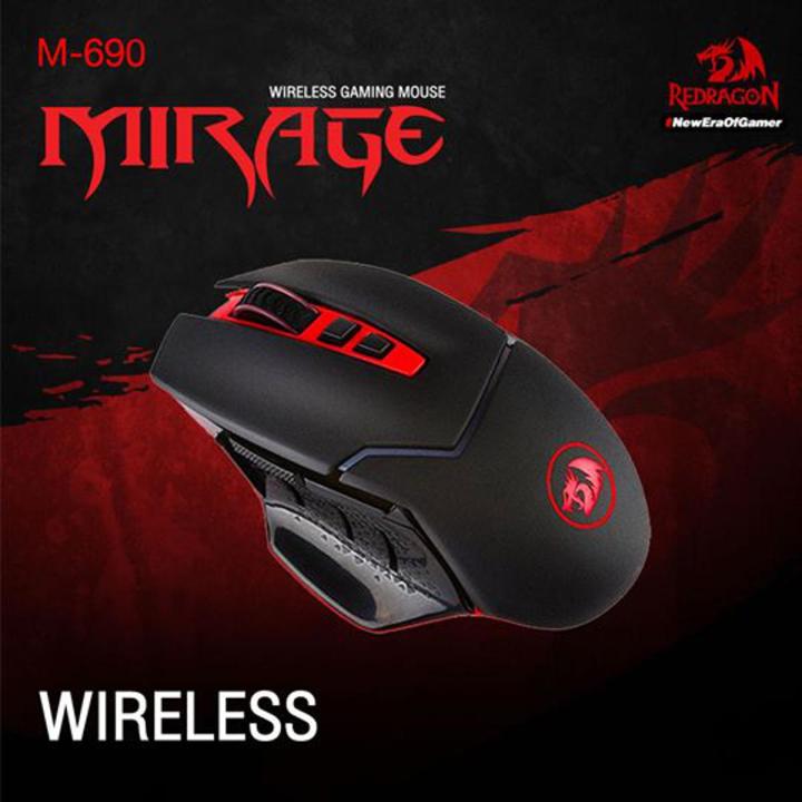Redragon M690 Mirage 4800 DPI Professional Wireless Gaming Mouse 8 Buttons for MMO Pro Gamers