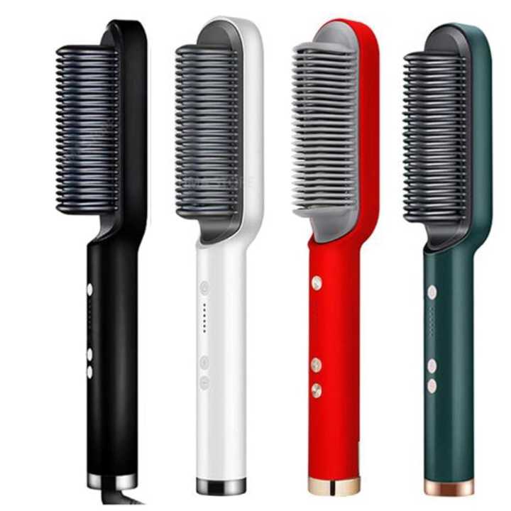 Hair Straightener Brush & Styler 909 for Hair Straightening, Blow Drying, and Volumizing - Heavy Duty Hot Air Hair Dryer, Straightener, Curler Brush