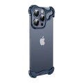 Shaped Metal Corner Pads Case for iPhone 15 Pro Max 14 13 12 Camera Lens Protector Bezel-Less Anti-drop Protective Cover. 