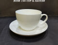 LUXURY BONE CHINA PLAIN OFF WHITE 12 PCS SET ( 6 PCS CUP AND 6 PCS SAUCER SET ). 