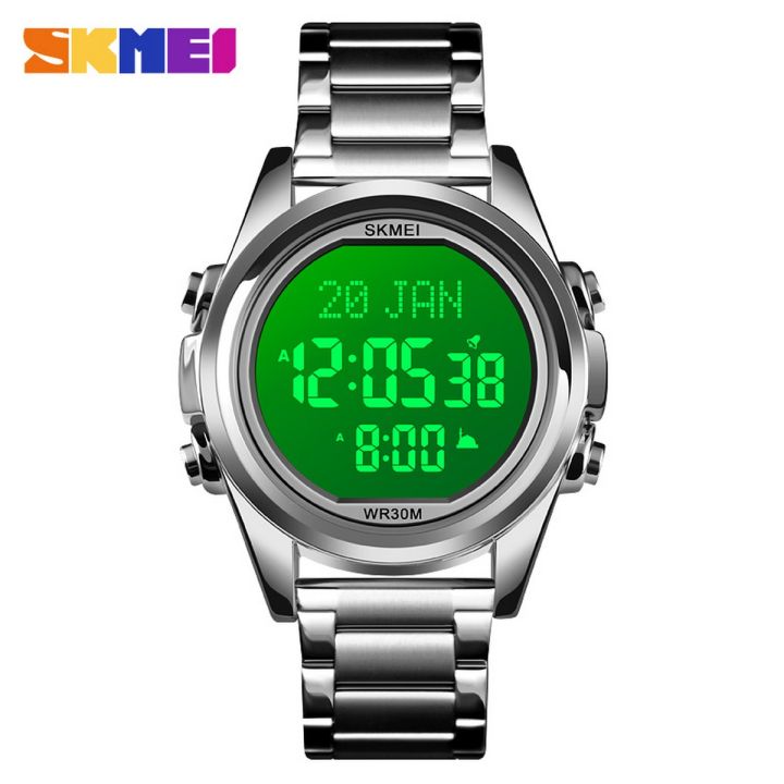SKMEI Fashion Muslim Prayer Reminder Qibla Direction Waterproof Hijri Watches For Men Women 1667