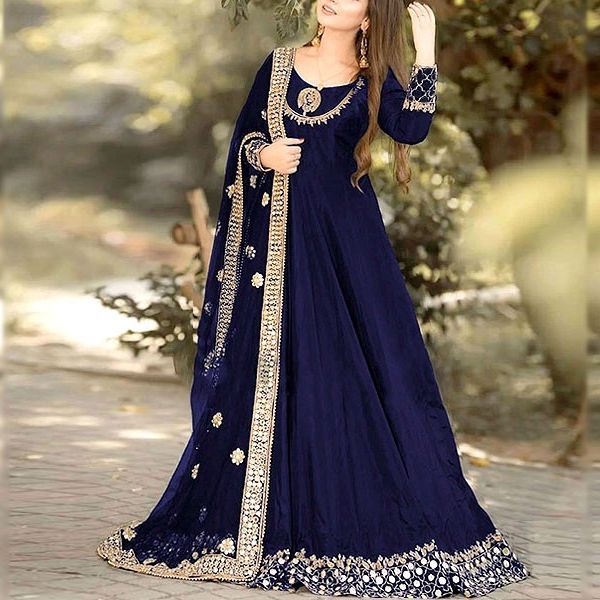 Readymade%203-Piece%20Mirror%20Work%20Embroidered%20Chiffon%20Maxi%20Dress%20with%20Chiffon%20Dupatta%20For%20Women%20For%20Girls%20-%20Image%202