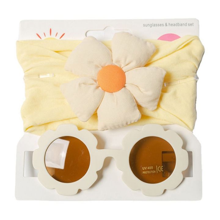 New Baby Sunglasses Headband Set Fashion Big Bow Princess Head Band for Girls Accessories Kids Sunglasses Beach Travel Outfit