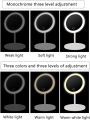 Pink LED Light Makeup Mirror Re-chargeable Vanity Mirror with Detachable Storage Tray 3 Level of Brightness Touch Screen. 
