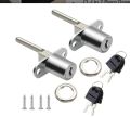 CL-Lin 2 Piece Drawer Lock Silver Plunger Lock with Key for Filing Cabinets Wardrobe Display Cabinet Furniture, Diameter 16 mm, Length 61 mm (Key Different) C C799. 