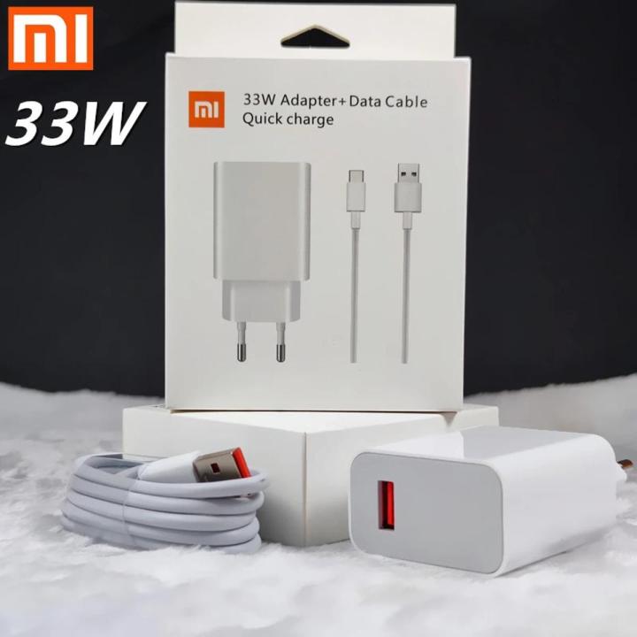 Original 33W Turbo Charger For Xiaomi & Redmi | Quick Charge with USB-A QC 3.0 Support | Universal Fast Wall Adapter + Cable For Smartphones, Tablets And Gadgets | Fast Charger For Poco X3 NFC F2 Pro Mi 10t 5g Redmi K40 K30 Note 9 10 11 Pad 5