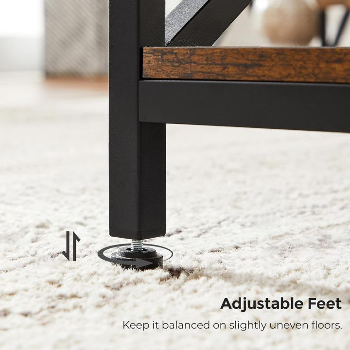 Coffee%20Table,%20Cocktail%20Table%20with%20Storage%20Shelf%20and%20X-Shape%20Steel%20Frame,%20Industrial%20Farmhouse%20Style,%2039.4%20x%2021.7%20x%2017.7%20Inches,%20Rustic%20Brown%20and%20Black%20-%20Image%203