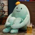 Cute Korean healing system squatting cactus expression bag doll doll sleeping holding rag doll creative plush toy. 