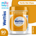 Wet Wipes For Baby - Wet Tissue - Wipes For Face - Soft Moisture Wipes For Baby - Mitu Baby Wetties Bottle (Fresh Clean) (Fresh Lemon) (60+30 =90 sheets). 