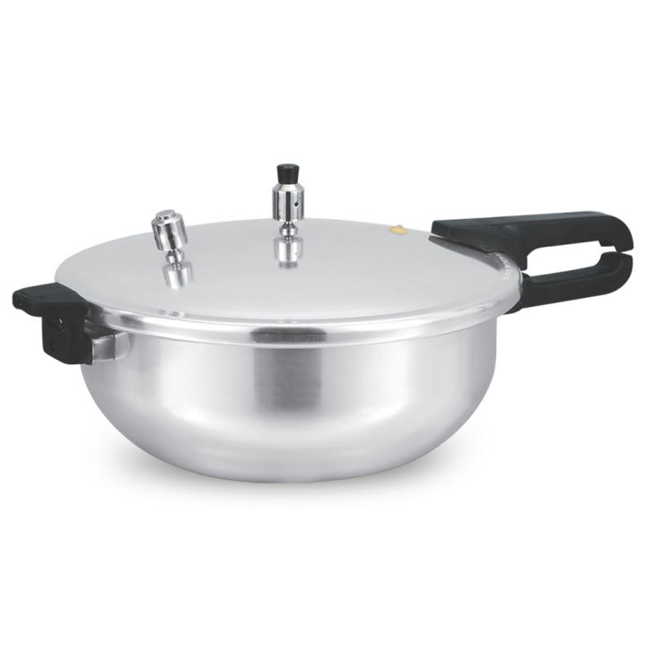 Sonex Karahi Pressure Cooker & Wok - Heavy Weight Aluminum - 5L to 11L Size | Multi-Function Cooker | For Frying, Cooking, Biryani, Karahi, Steaming