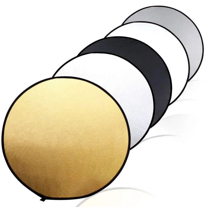 in 1 Round Photography Reflector Diffuser Kit with Bag - Portable Collapsible Light Reflectors Sheet for Studio Photo Camera Lighting