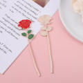 Rose-shaped Rose metal bookmark Delicate Coloring Metal Cute coloring embossing bookmark Embossing for Office supplies School supplies Stationery Valentine's Day gifts Book lovers. 