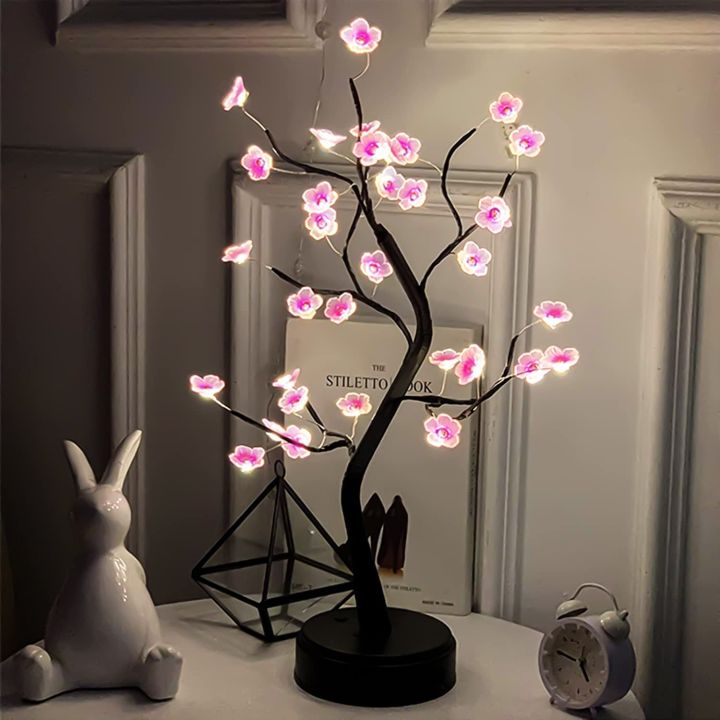 Cherry Blossom Bonsai Tree Light Lamp