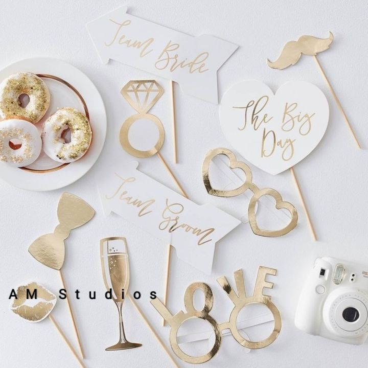 Set of 10 engagement prop, wedding prop,  cake topper , Photo Booth Prop for girls, Weddings, Parties, New Year, Birthdays, Marriage, Bridal Shower, Baby Shower Engagement, Mehendi, Baraat, Walima All Festive Events