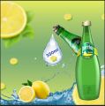 Water | Mineral water | Perrier Lemon flavored  carbonated Mineral water | 330ml in glass bottle | In best quality. 