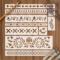 Pack of 9 designs Stencil For Furniture , Fabrics , wall Painting Art DIY Home Decor, Album Crafts and Canvas ID 459. 