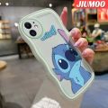 JIUMOO For VIVO Y76 5G Y76s Y74s 5G Case Cute Stitch Pattern Wave Border Soft Shockproof Abrasion Resistant Phone Cases Transparent TPU Silica Gel Camera Lens Protective Cover. 